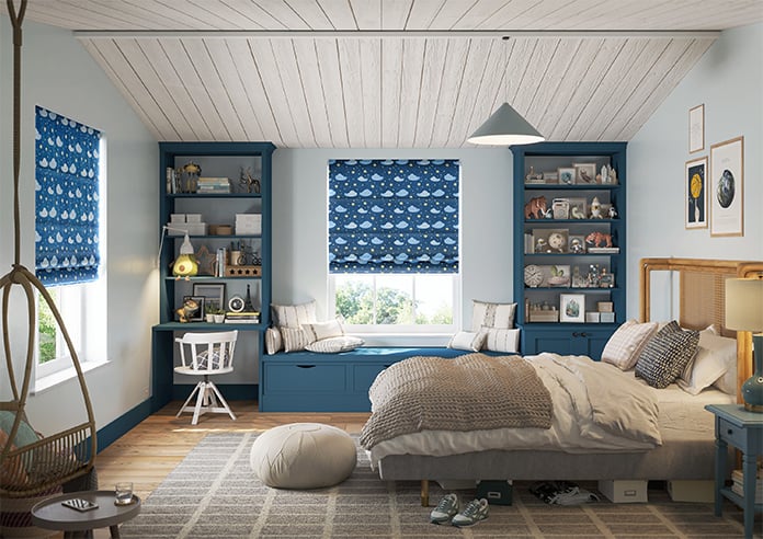 Starry Night, Blue Sighs - Motorised Roman Blind - Image 8